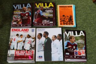 Collection of assorted England, Aston Villa, Cambridge United and other football programmes and a