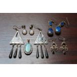 Collection of assorted Silver jewellery inc. Lapis Lazuli, Gilson's Opal etc