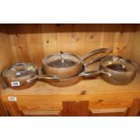 Set of 4 High Quality Copper based cooking pans