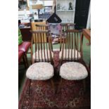 Set of 4 Ercol Shaker style chairs with upholstered removable seats