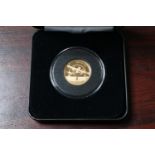 Cased Jubilee Mint Dam Busters 75th Anniversary 22ct Gold Proof £1 Coin with certificate 8g total