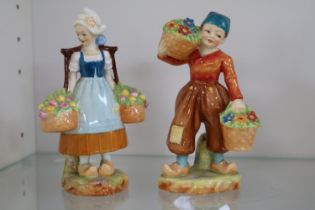 Pair of Royal Worcester figures "Dutch Girl" & "Dutch Boy" modelled by F Gertner