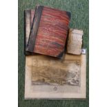 2 Volumes of Technical Educator, The Table to the Compleat Cook 1658 and a unframed etching by F B