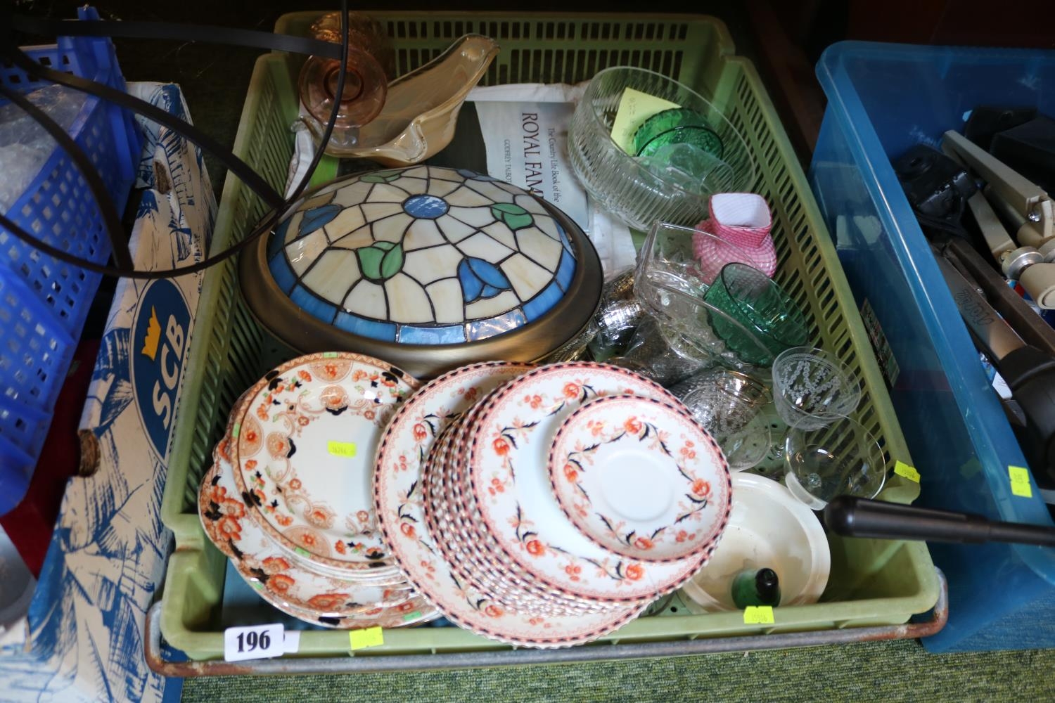 3 Boxes of assorted Glassware, Ceramics and bygones inc. Aynsley, Copper 2 handled pan etc - Image 4 of 4