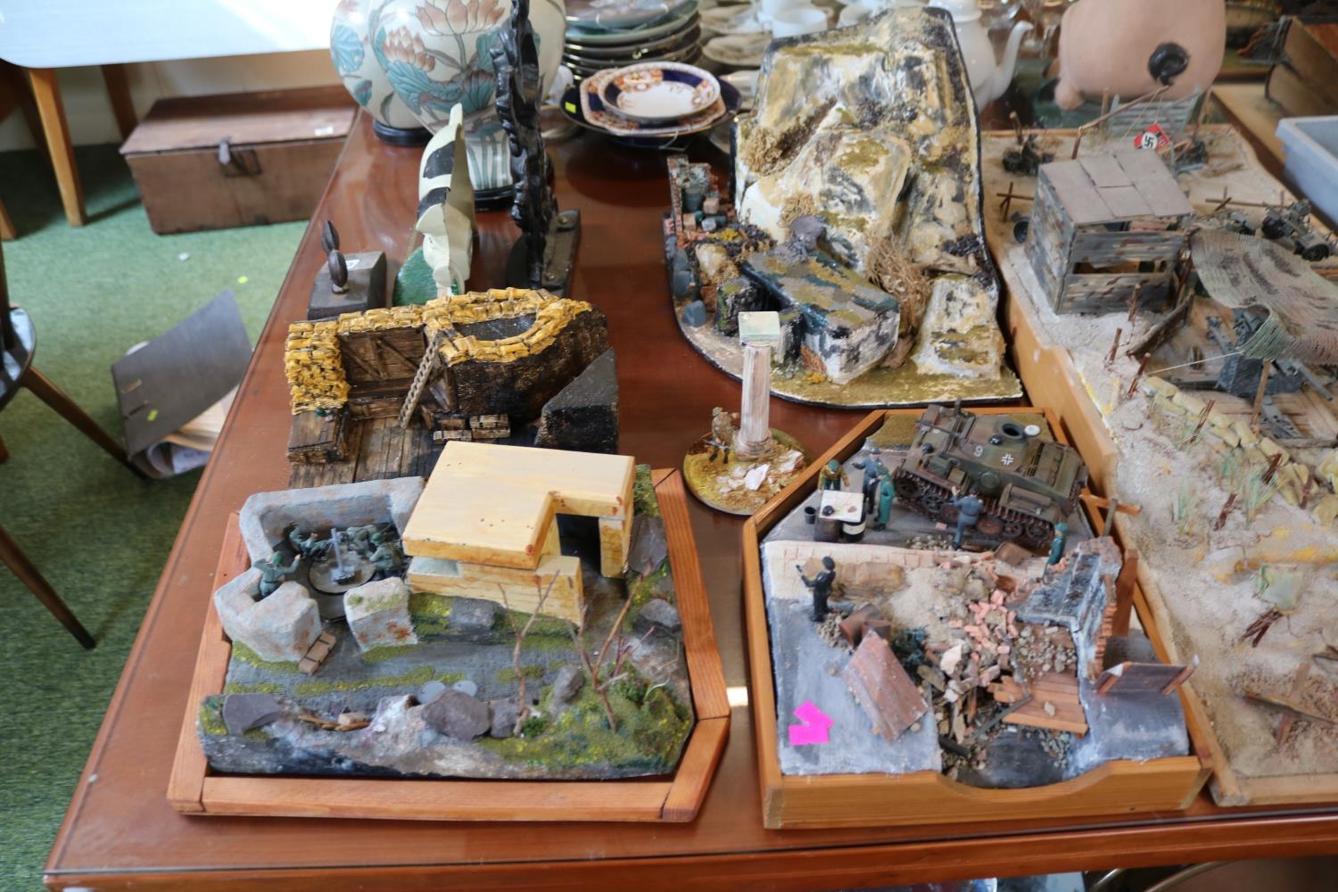 Large Collection of Hand built and painted Airfix & Tamiya Dioramas depicting WWII German - Image 4 of 4