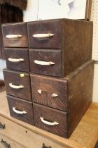 2 Four drawer Vintage Index drawers with early plastic handles