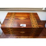 Edwardian inlaid sewing box with original fitted interior