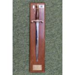 Wilkinson Sword mounted presentation dagger, dedicated to "Burroughs Presidents Honour roll