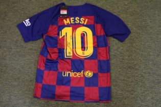 LIONEL MESSI 2019/20 SIGNED BARCELONA JERSEY This jersey comes with a letter of authenticity which