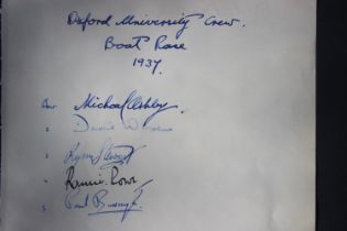 Rare Signatures of Oxford University Winning Boat Race Crew 1937
