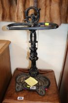 20thC Coalbrookdale style Cast Iron black painted umbrella stand