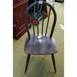 Ercol Windsor black ash chair stamped to base