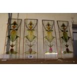 Set of 4 Decorative stained window lights