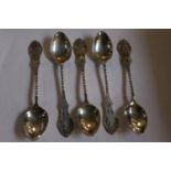 Set of 5 Silver Teaspoons Sheffield 1903 64g total weight