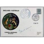 1985 Ashes Tour, The Oval Test Match, First Day Cover Personally Signed by David Gower
