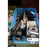 Box of assorted Photographic items inc. Kodak Motormatic 35, Hitachi etc