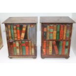 Pair of antique Huntley & Palmers biscuit tins in the form of revolving bookcases.