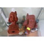 Two Goebel terracotta busts depicting the Bamberg Horseman, that adorns Bamberg Cathedral in Germany