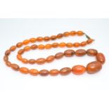 Butterscotch Amber Necklace of graduated beads 56g total weight