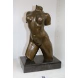 After Aristide Joseph Bonaventure Maillol (French, 1861–1944) Bronze Nude of a woman mounted on