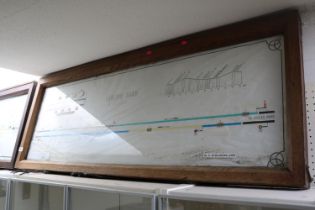 Vintage framed railway signal box points diagram taken from Harling Road (Norfolk) on the