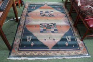 20thC Style Kilim Rug 228 x 156cm