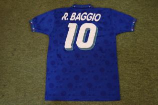 ROBERTO BAGGIO 1994 FIFA WORLD CUP MATCH WORN ITALY JERSEY The 1994 FIFA World Cup final was a