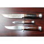 Collection of 3 Vintage Knives inc German Linden and Fagan