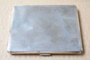 Munsey of Cambridge Silver machined cigarette case Birmingham 1913 150g total weight