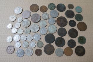 Collection of mainly assorted British coins inc. George III and later