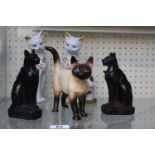 Collection of assorted Ceramic cat and dog figures inc. Beswick Greyhounds etc