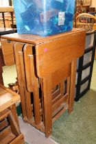 Pine Narrow drop leaf table with gateleg supports