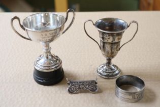 Small Silver Trophy Anglo Social and Athletic Club 1938/9 Cup for A Nunn, Silver plated Trophy for A