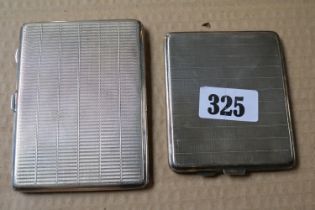 2 Good quality Silver Machined Cigarette cases Birm 1929 & Birm 1939 295g total weight