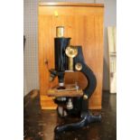 W Watson & Sons Ltd 'Service' Microscope in wooden case