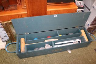 Cased Riley Victoria Croquet Set complete with hoops and balls