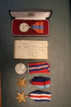 Collection of WW2 Medals, Boxed imperial Service Medal and box relating to LAC Picton Royal Air
