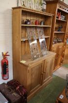 20thC Pine Dresser with fitted panelled cupboard 136cm in Height x 95cm in width