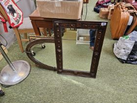 Oak Framed Edwardian Mirror, Copper Oval Mirror and a Gilt Framed mirror