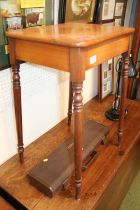 Victorian Mahogany side table on turned outstretched legs