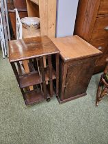 Oak Revolving bookcase and a Oak Cabinet