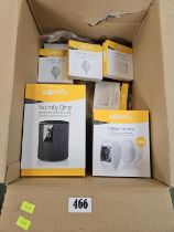 Collection of Sealed Somfy Protect items inc. Somfy One, Indoor Camera, IntelliTags etc