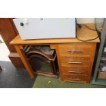 Oak Desk of 4 drawers with Chrome handles