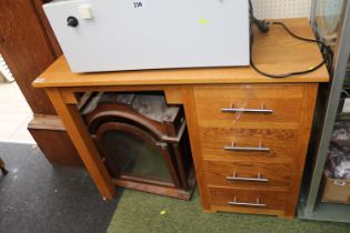 Oak Desk of 4 drawers with Chrome handles