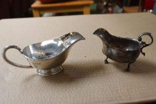 Heavy Gauge Silver Sauce boat Birmingham 1938 and another Silver Sauce boat 315g total weight