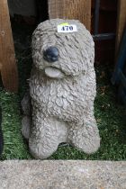 Concrete Figure of a Sheepdog