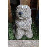 Concrete Figure of a Sheepdog