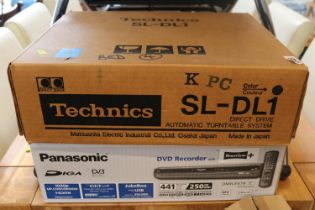 Technics SL-DL1 Turntable and a Panasonic DMR-EX79 DVD Recorder