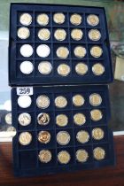 The US Gold Plated Presidential Dollar Coin collection Comprising of 39 Coins with certificates