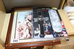 Signed Coloured print of Tom Hanks in Private Ryan and a DB 07 wristwatch